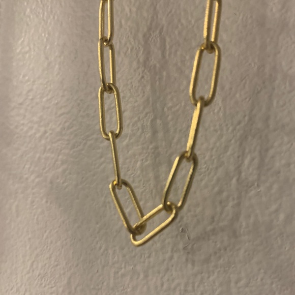 Paper clip chain with bar clasp- gold - Picture 6 of 7
